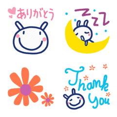 大人かわいい♡ほぼ白うさぎ絵文字の絵文字メイン画像