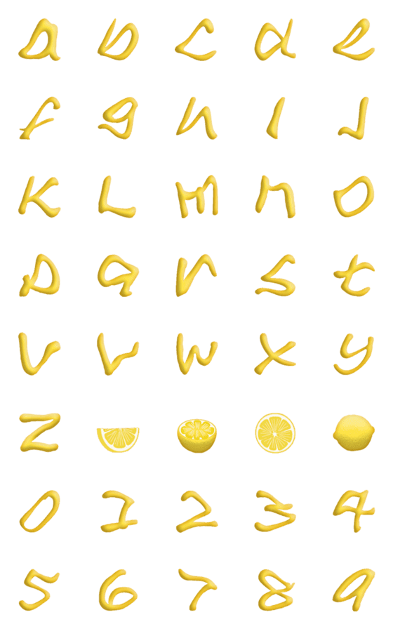 [LINE絵文字]マスタードレモンソース （a-z） かわいいの画像一覧