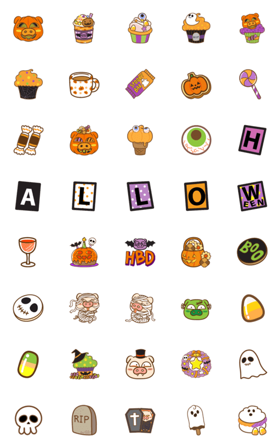 [LINE絵文字]Halloween Pigの画像一覧