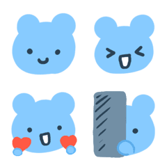 Cute blue bear BULU Emojiの絵文字メイン画像
