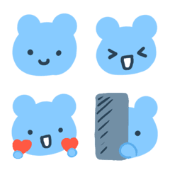 [LINE絵文字] Cute blue bear BULU Emojiの画像