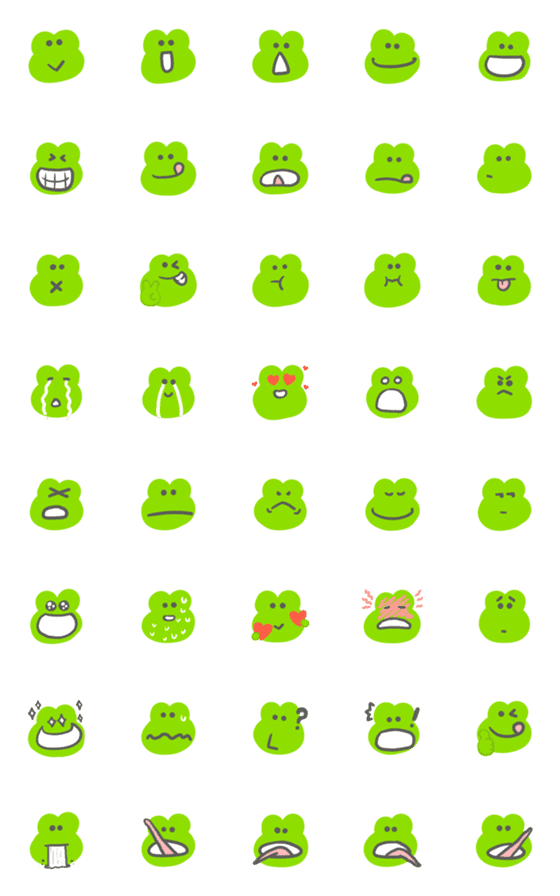 [LINE絵文字]Cute frog CURO Emojiの画像一覧