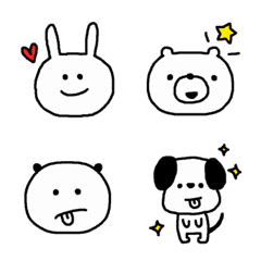 [LINE絵文字] シンプルでかわいい動物絵文字の画像