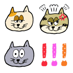 [LINE絵文字] レトロな猫の絵文字の画像