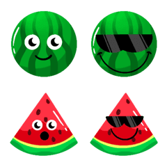 [LINE絵文字] Handdrawn Watermelon Emojiの画像