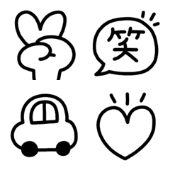 [LINE絵文字] 毎日使えるくっきり大きな基本の絵文字の画像