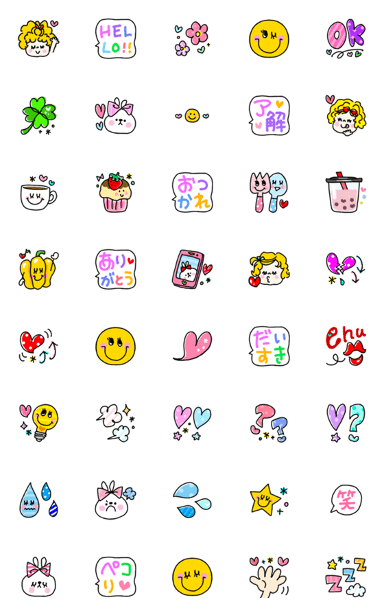 LINE絵文字「ごちゃかわボックス♡絵文字」 40種類 120円