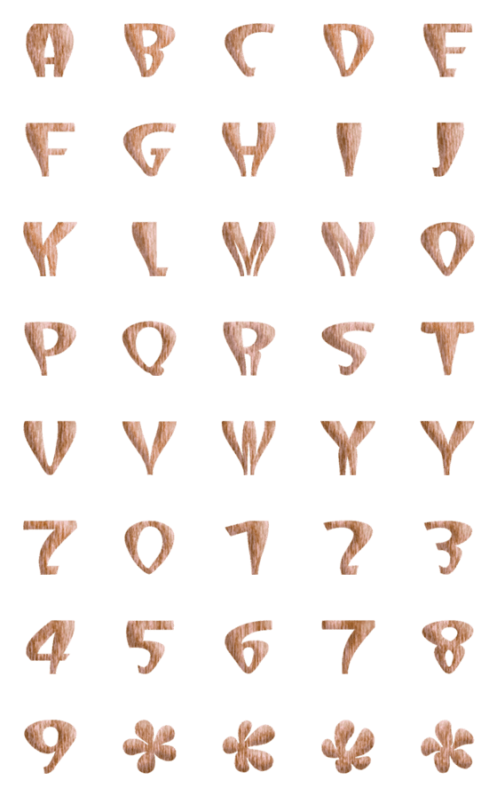 [LINE絵文字]深い森の木 ココナッツ A-Z 絵文字かわいいの画像一覧