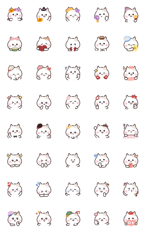 [LINE絵文字]秋冬♡表情たくさん ねこの絵文字の画像一覧