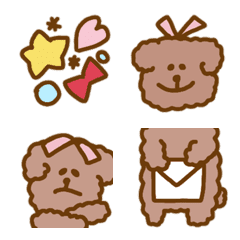 [LINE絵文字] 可愛く使う【トイプー】絵文字 ブラウンの画像