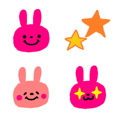 [LINE絵文字] ピンクのシンプルなウサギの絵文字の画像