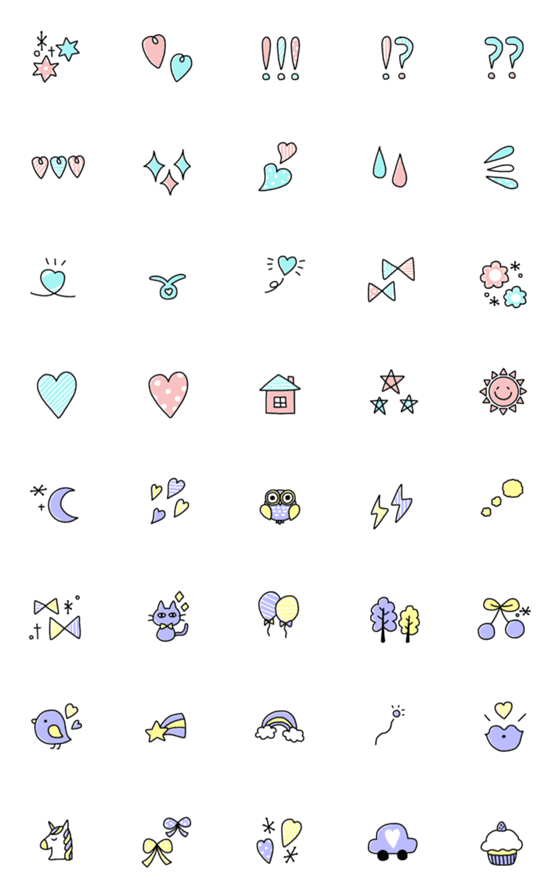 [LINE絵文字]シンプル*パステル絵文字 2の画像一覧