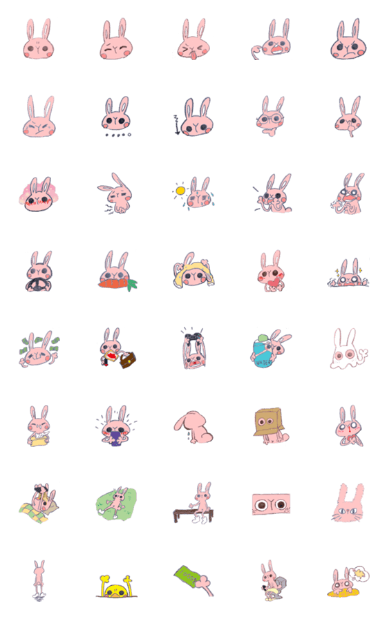 [LINE絵文字]wiki rabbit 2の画像一覧