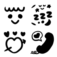大人かわいい白黒の絵文字♡の絵文字メイン画像