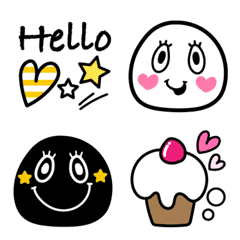 [LINE絵文字] モノトーン♡Smile！！の画像