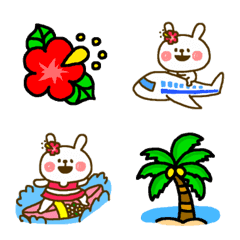 [LINE絵文字] ハワイ★南国★旅行★かわいい絵文字の画像