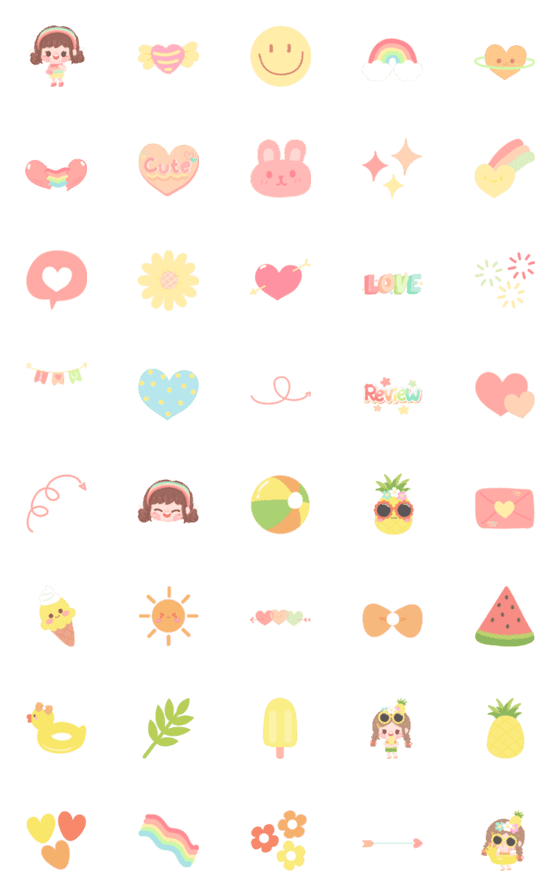 [LINE絵文字]Jumjim in summer Emojiの画像一覧