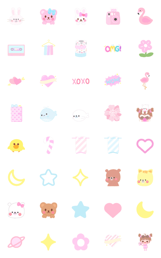 [LINE絵文字]sweets pink emojiの画像一覧