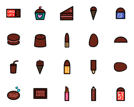 [LINE絵文字]チョコレートシリーズの画像一覧