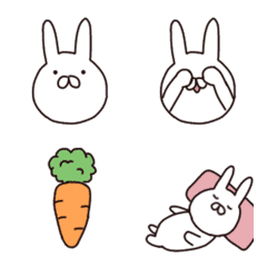 [LINE絵文字] ♡しろうさぎ  シンプルな絵文字♡の画像