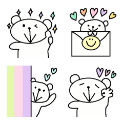 [LINE絵文字] Happy happy white bear emojiの画像