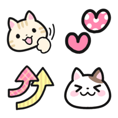 [LINE絵文字] くっきり！にゃんこ絵文字の画像