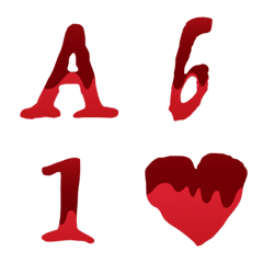 [LINE絵文字] English alphabet letter Halloween redの画像