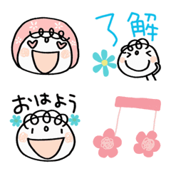 [LINE絵文字] くるりん子♪お花絵文字の画像