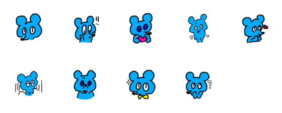 [LINE絵文字]青いネズミのてつやの画像一覧