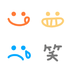 [LINE絵文字] カラフルな基本の顔文字の画像