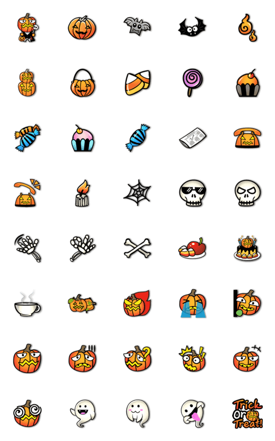 [LINE絵文字]Cute Halloween Emoji.の画像一覧