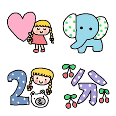 [LINE絵文字] Cute blond hair girl Riko emoji 5の画像