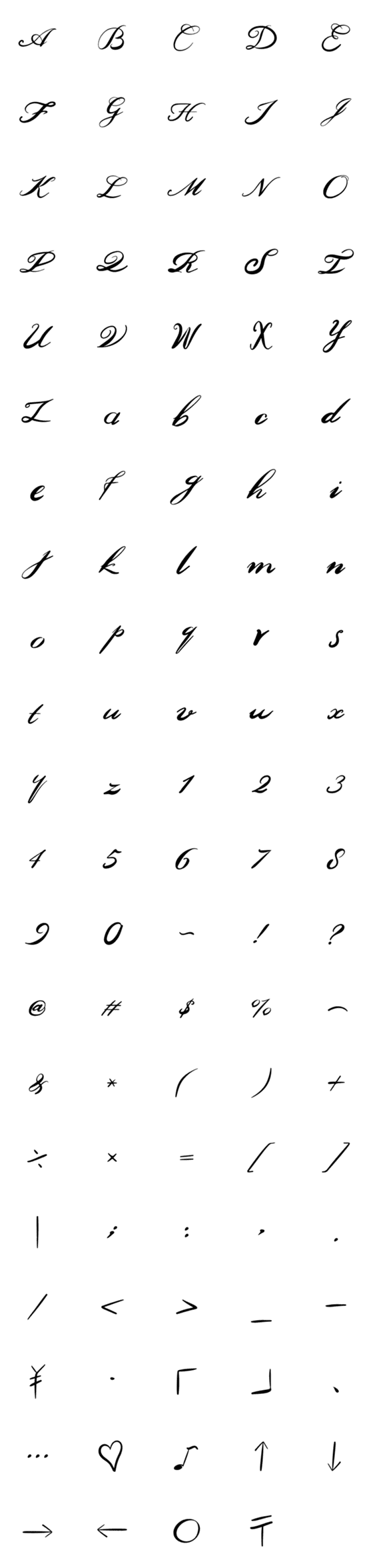 [LINE絵文字]for English cursive useの画像一覧