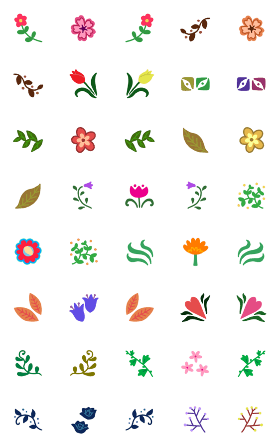 [LINE絵文字]ヨーロッパの刺繍風植物♥️花や葉の画像一覧