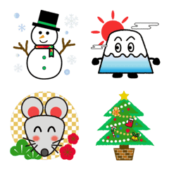 [LINE絵文字] クリスマスとお正月に使える冬の絵文字の画像
