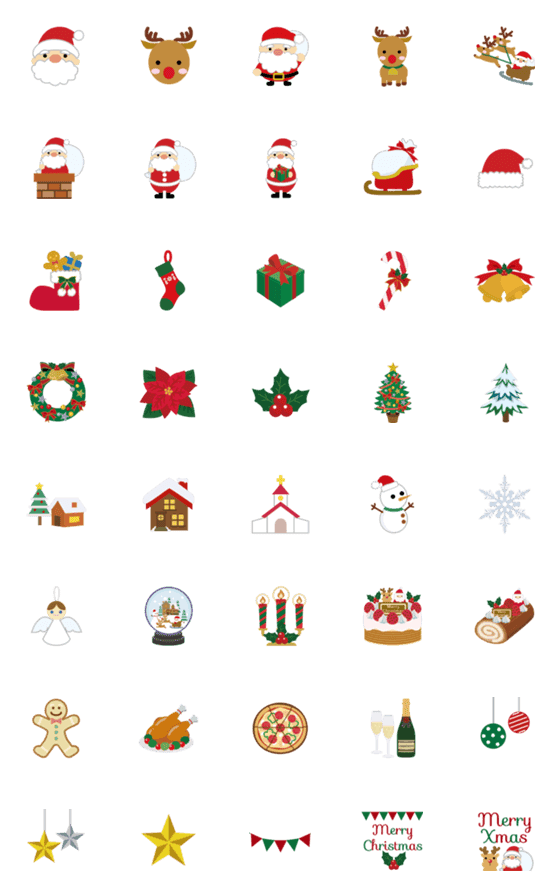 [LINE絵文字]クリスマスの季節の絵文字の画像一覧