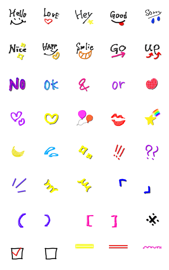 [LINE絵文字]ポップ文字絵文字の画像一覧