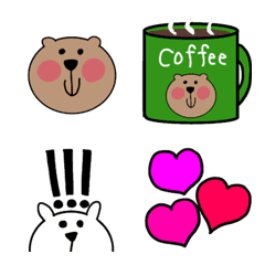 [LINE絵文字] クマとウサギの表情絵文字の画像
