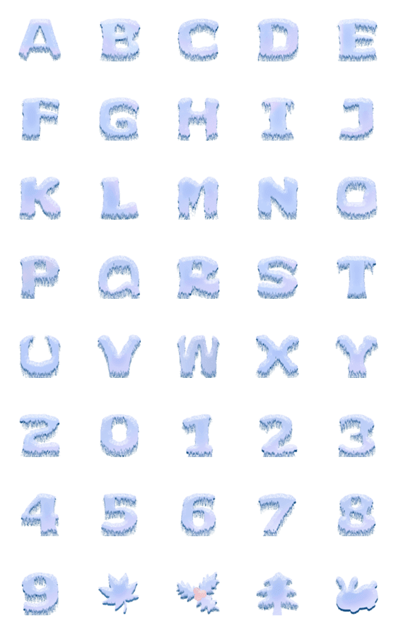 [LINE絵文字]冷凍ブルーアイスキューブ (A-Z) かわいいの画像一覧