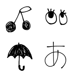 [LINE絵文字] シンプルでかわいい手書き文字(＋絵文字)の画像