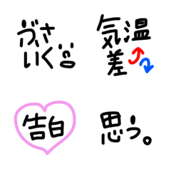 [LINE絵文字] 絵文字 シンプル 黒文字45の画像