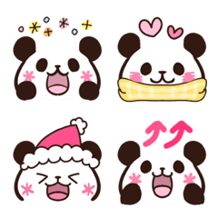 [LINE絵文字] チビかわ♡顔文字15 冬パンダの画像