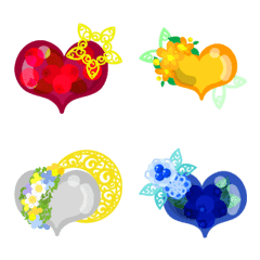 [LINE絵文字] Heart Jewels Emojiの画像