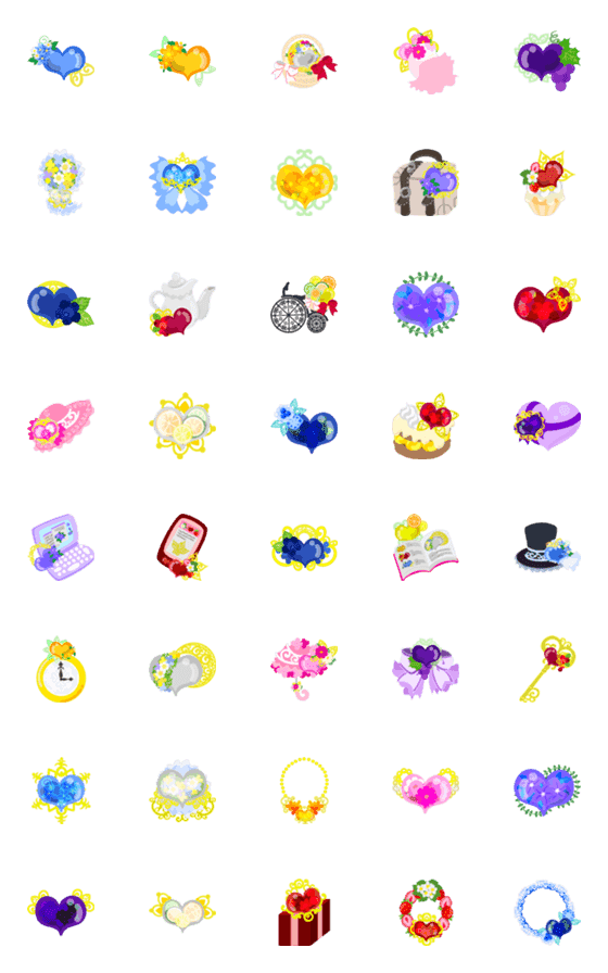 [LINE絵文字]Heart Jewels Emojiの画像一覧