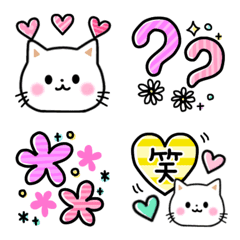 [LINE絵文字] 毎日使える！パステルねこの絵文字②の画像