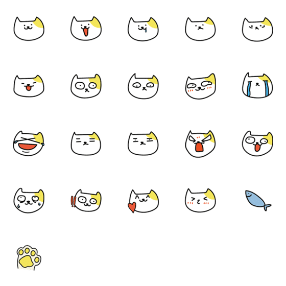 [LINE絵文字]yellow silly catの画像一覧
