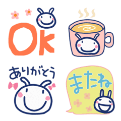 [LINE絵文字] 毎日使える☆ほぼ白うさぎ絵文字の画像