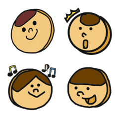 [LINE絵文字] kids face cookie Emojiの画像