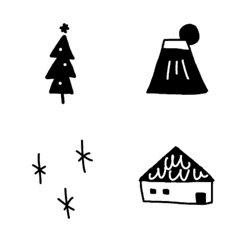 [LINE絵文字] 『大人かわいい北欧風』冬のミニ単色絵文字の画像