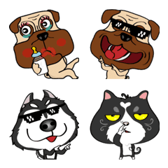 [LINE絵文字] Pugky and friends emojiの画像
